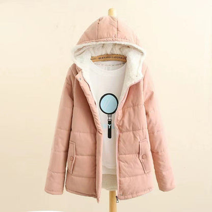 Veste d'hiver matelassée chaude à capuche pour femme