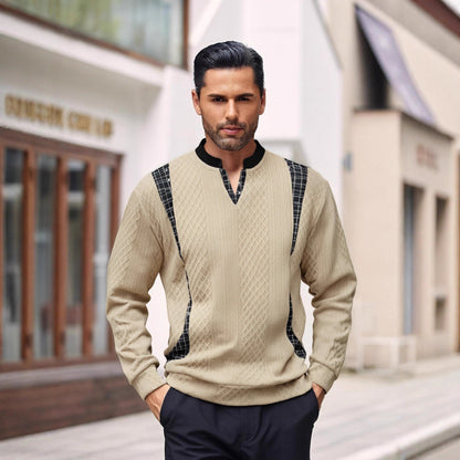 Herren Strickpullover Modern Karomuster Elegantes Design - IdealeKleiden