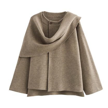 Femmes Poncho-Veste Asymétrique Jeté Polaire Doux