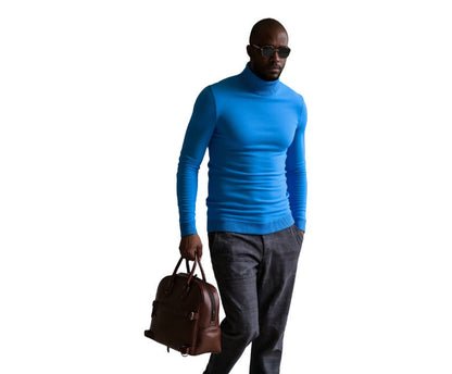 Pull col roulé homme, finement structuré, design élégant