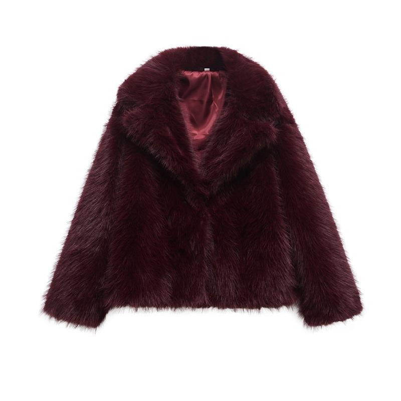 Blazer long en fausse fourrure élégant pour femmes