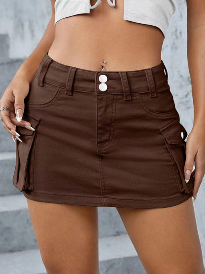 Pantalon cargo en jean pour femme avec de nombreuses poches