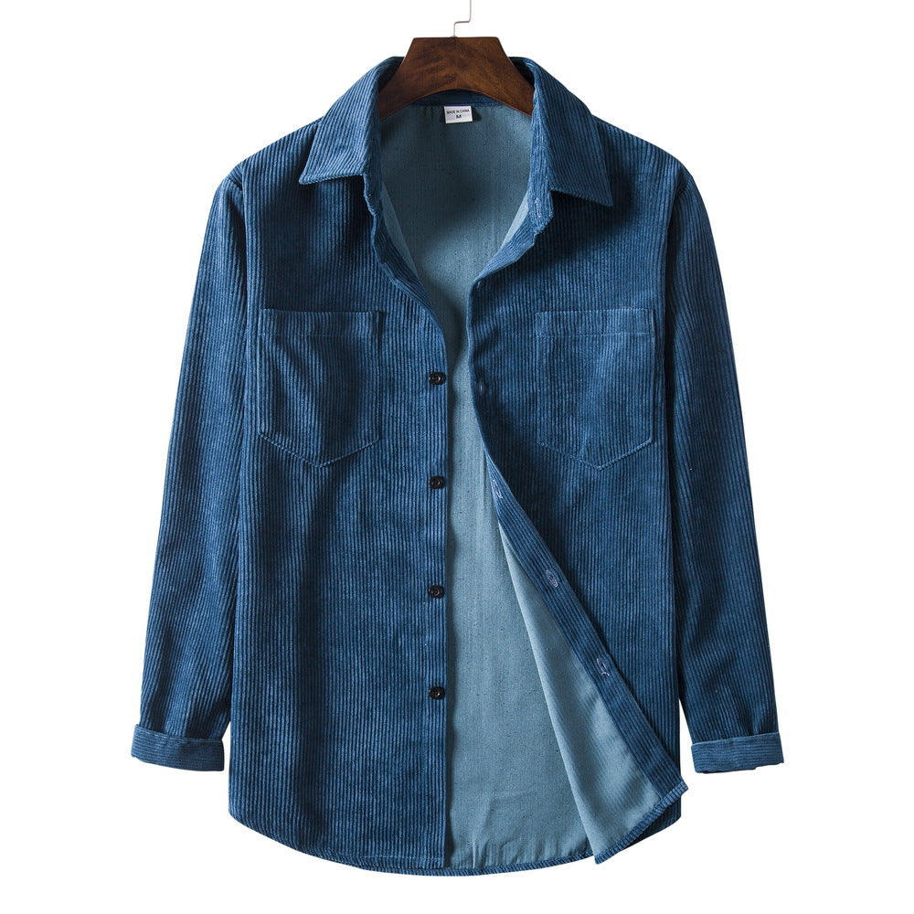 Chemise en velours côtelé pour homme Design élégant avec boutons
