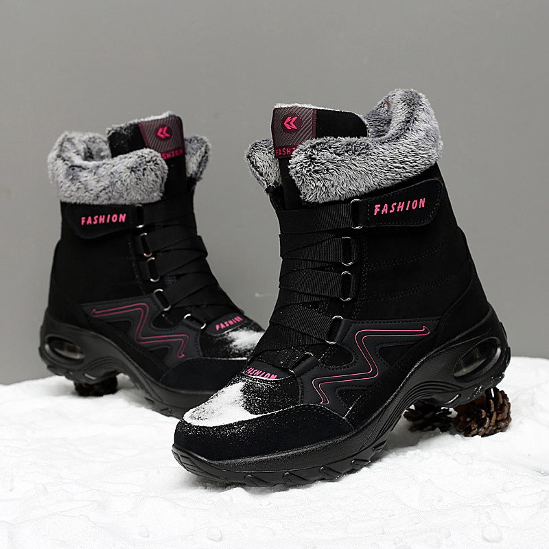 Bottes d'hiver pour femme douillettes, chaudes et antidérapantes
