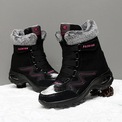 Bottes d'hiver pour femme douillettes, chaudes et antidérapantes