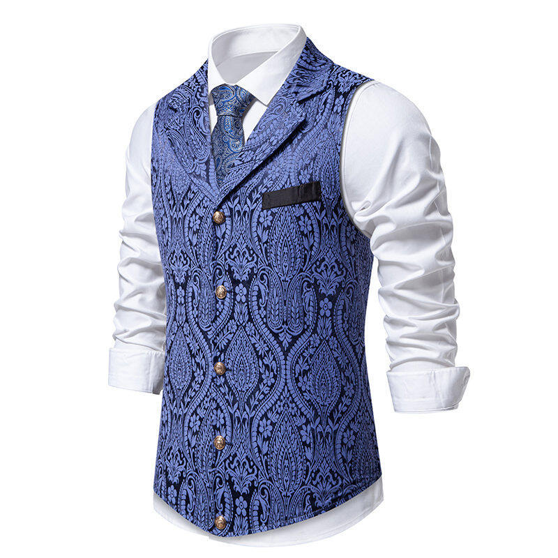 Gilet de costume pour homme élégant à motif floral de haute qualité