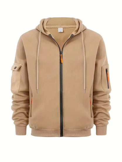 Veste d'extérieur pour homme Pratique Fermeture éclair Poches