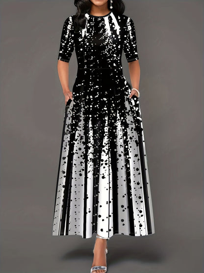 Robe longue femme élégante à motif floral pour l'été