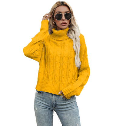 Pull-over femme grosse maille torsadée élégante