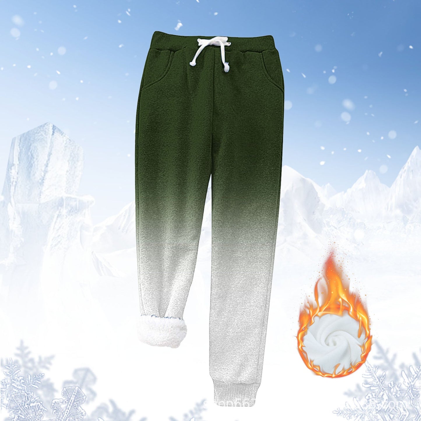Pantalon de jogging femme chaud polaire doux élastique