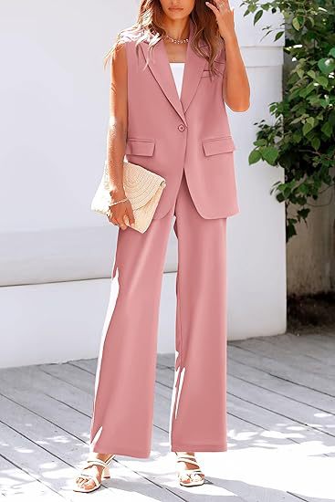 Ensemble pantalon et haut à manches courtes élégant pour femme