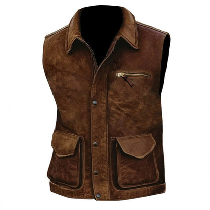 Gilet en cuir élégant pour femmes avec poches