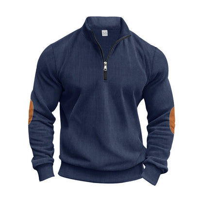 Pull en tricot pour homme, moderne, à fermeture éclair, look élégant