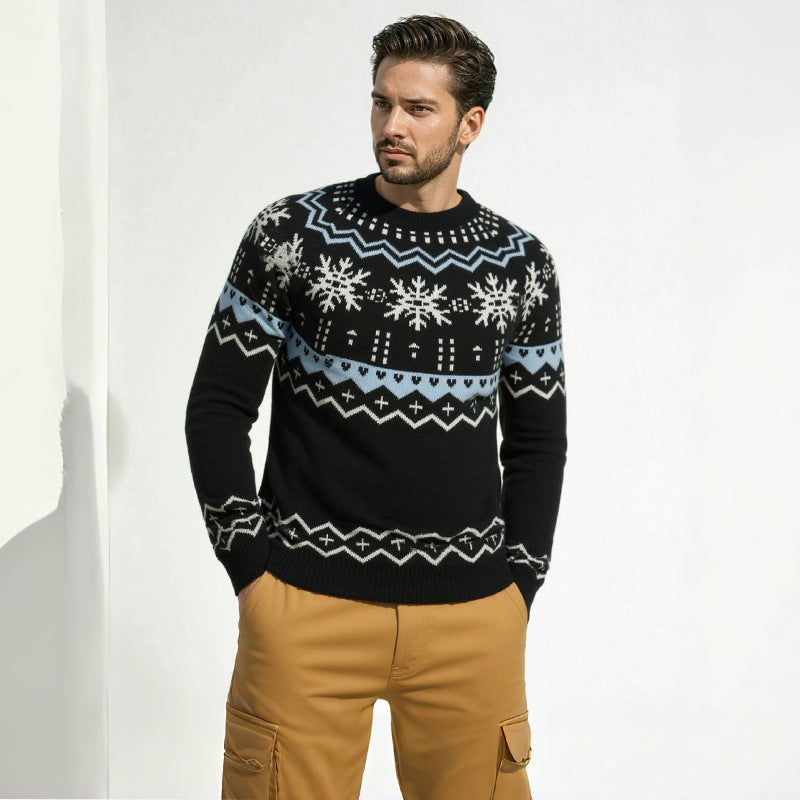Pull en laine doux pour homme à motif norvégien