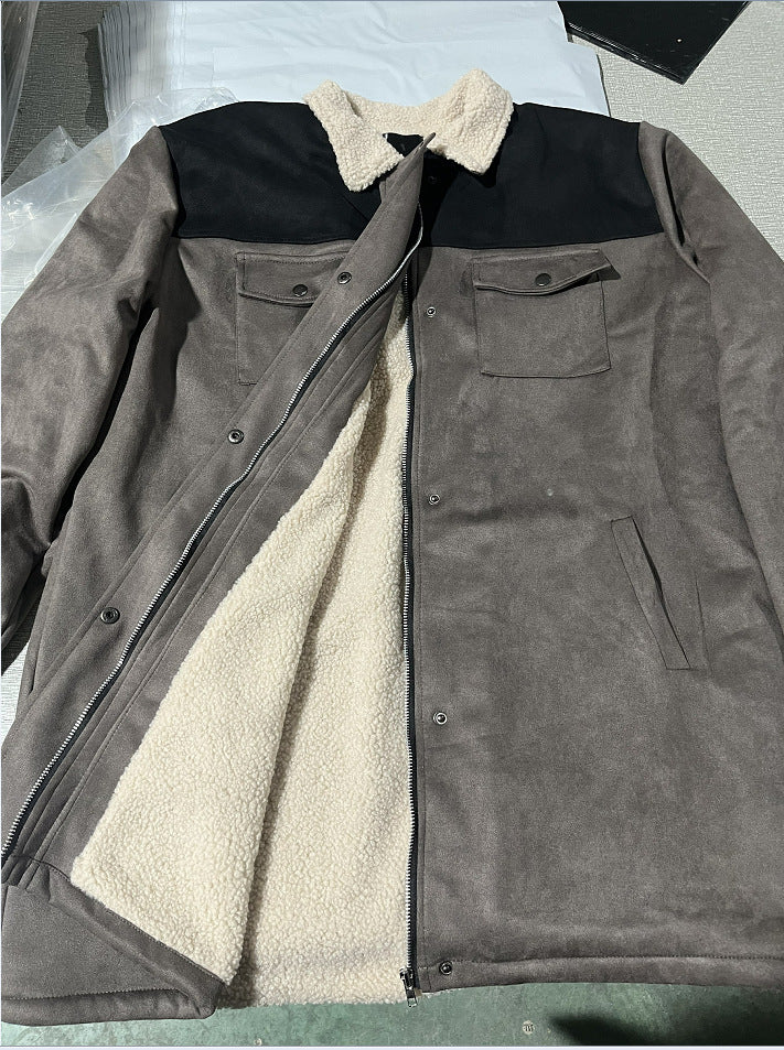 Blouson en cuir pour homme, doublure teddy, élégant et moderne