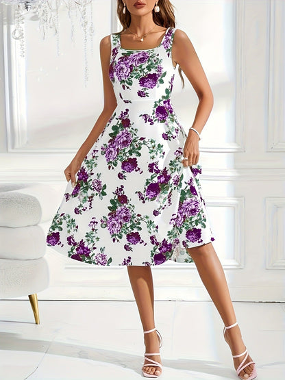 Robe d'été femme à motifs floraux fluide élégante