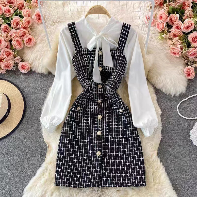 Robe évasée élégante pour femme avec nœud