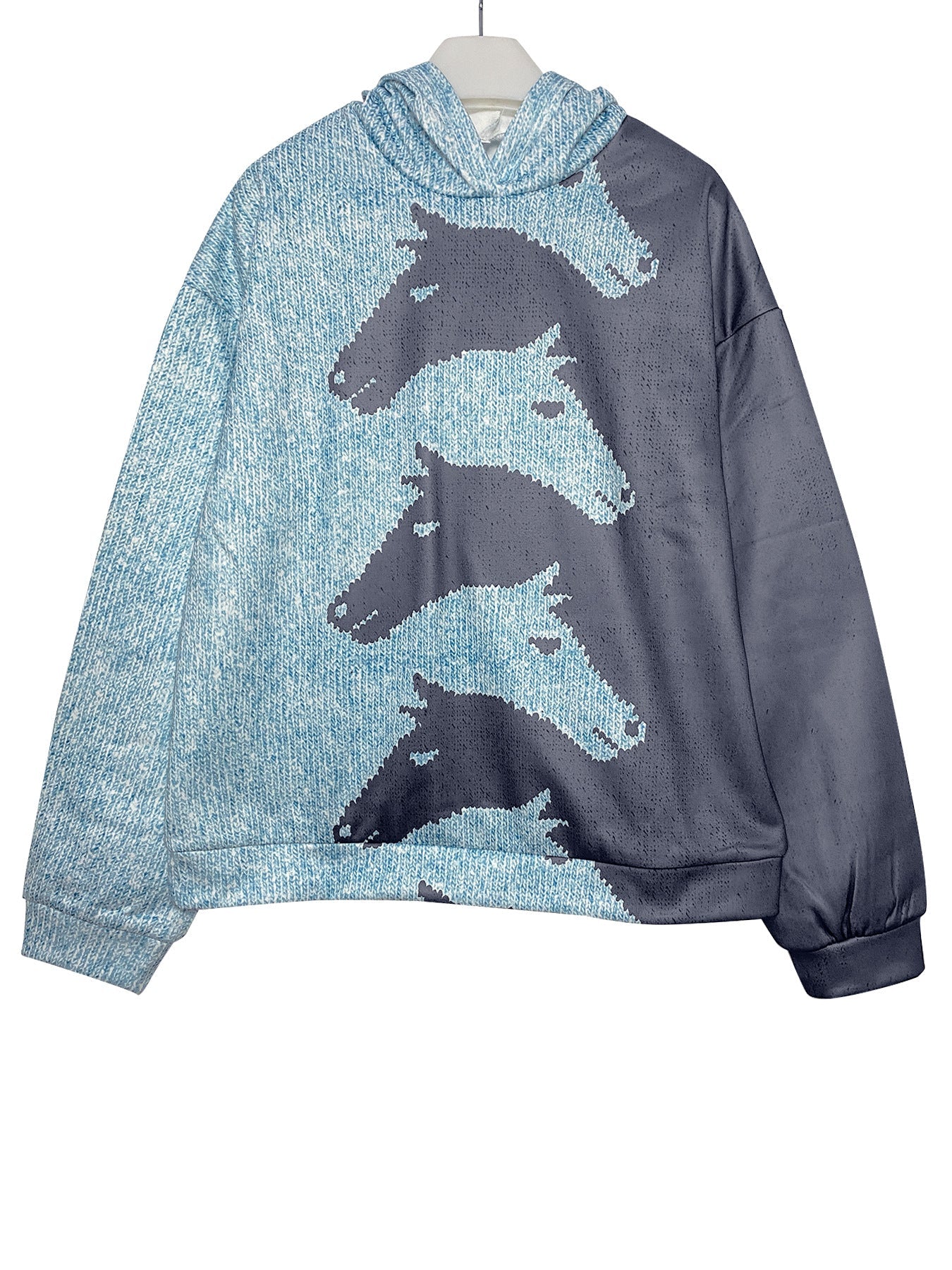 Sweat à capuche femme motif cheval Confortable Oversize