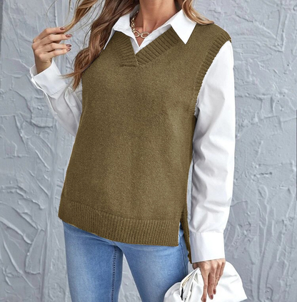 Gilet femme col V mode élégante
