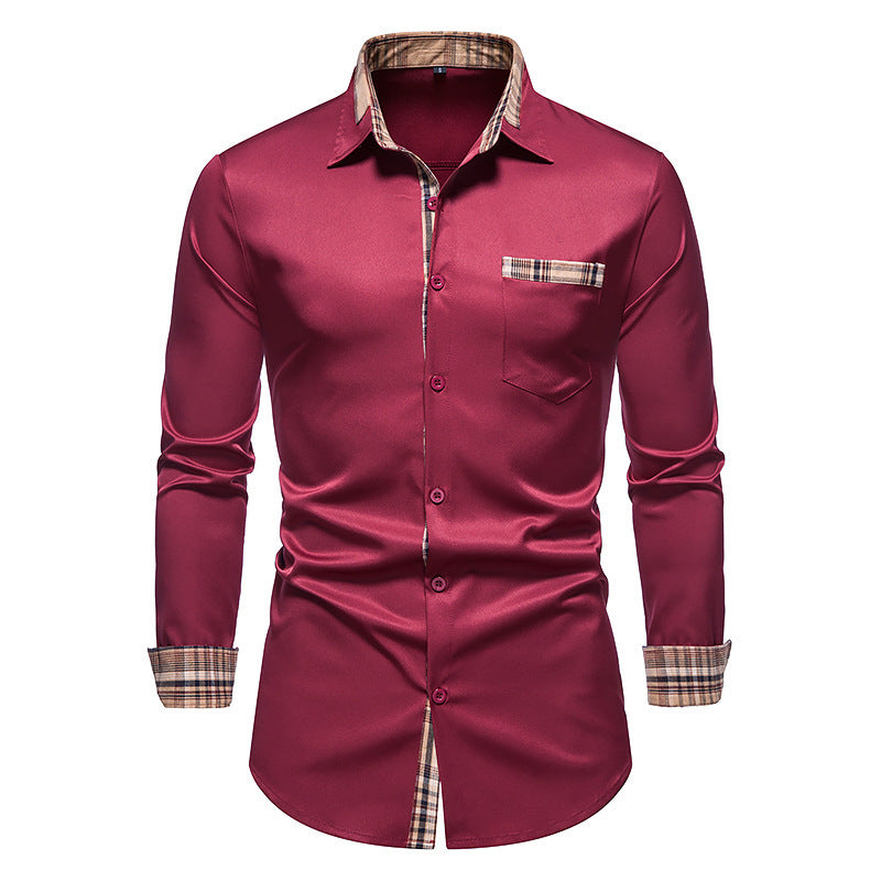 Chemise homme coupe moderne motif carreaux poche poitrine