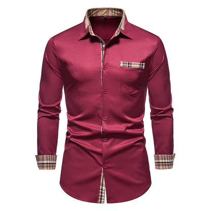 Chemise homme coupe moderne motif carreaux poche poitrine