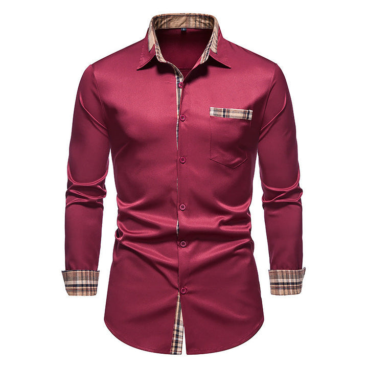 Chemise homme coupe moderne motif carreaux poche poitrine