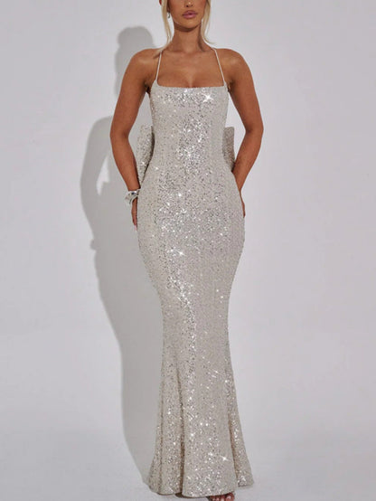 Robe de soirée scintillante élégante en dentelle