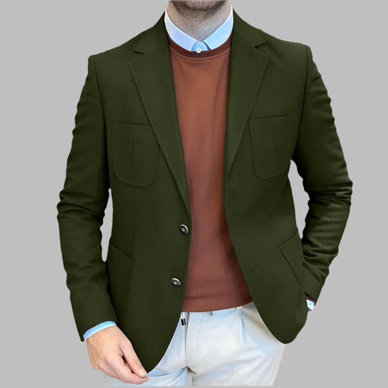 Robe élégante pour femme Coupe cintrée Mélange de laine Double boutonnage