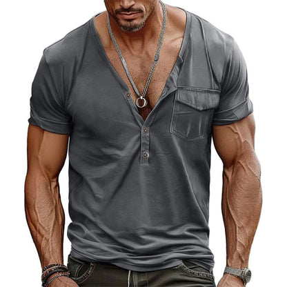 T-shirt homme manches courtes coupe moderne avec poche poitrine