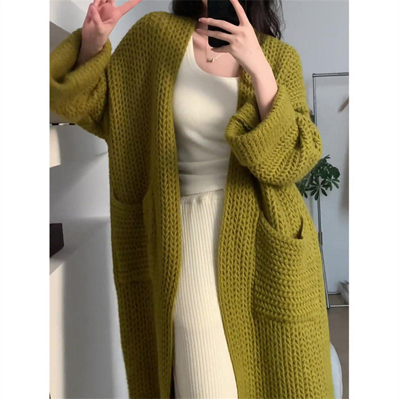 Cardigan long élégant pour femmes avec poches