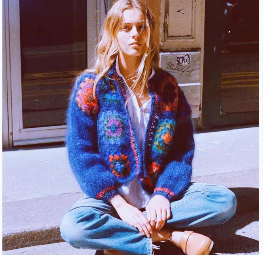 Gilet en tricot pour femme, motif coloré, léger