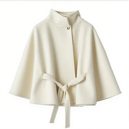 Cape élégant pour femme avec ceinture et col montant