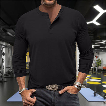 T-shirt à manches longues pour homme respirant confort coton