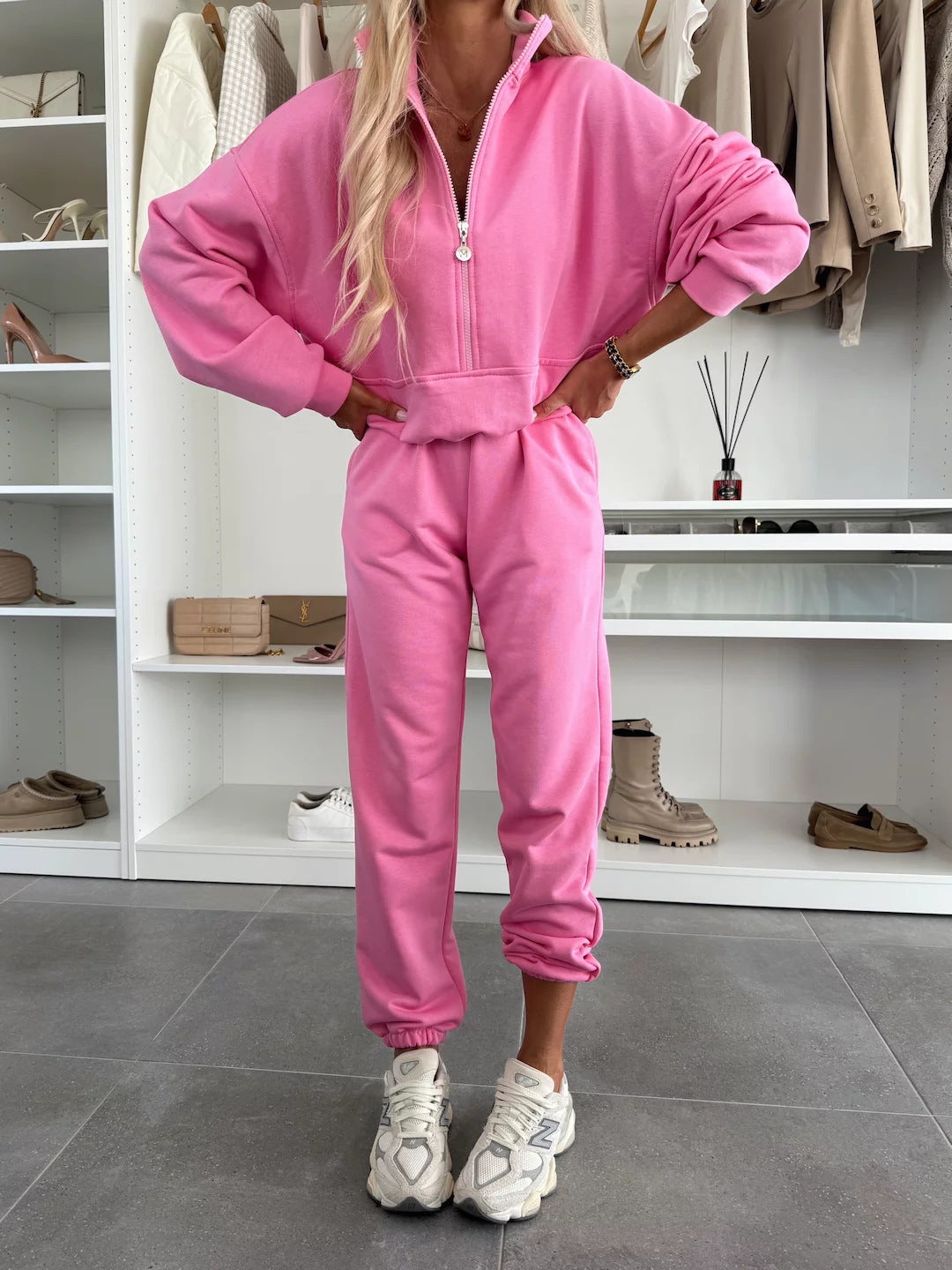Ensemble de survêtement femme Confortable Col montant Poches