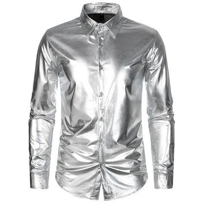 Chemise métallisée élégante pour homme, tenue de soirée