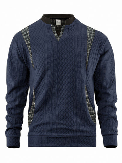 Pull en tricot pour homme Motif à carreaux moderne Design élégant