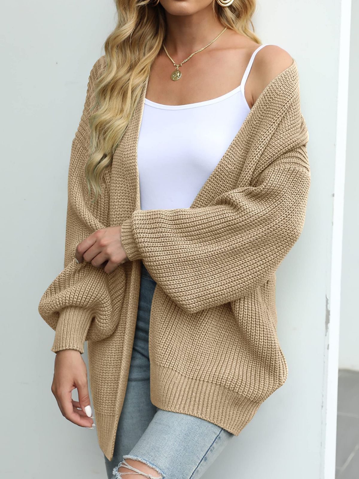 Gilet femme maille oversize coupe ample