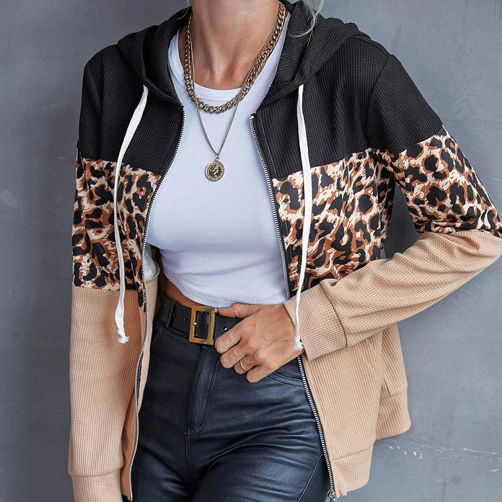 Sweat-shirt à capuche oversize avec fermeture éclair et motif patchwork