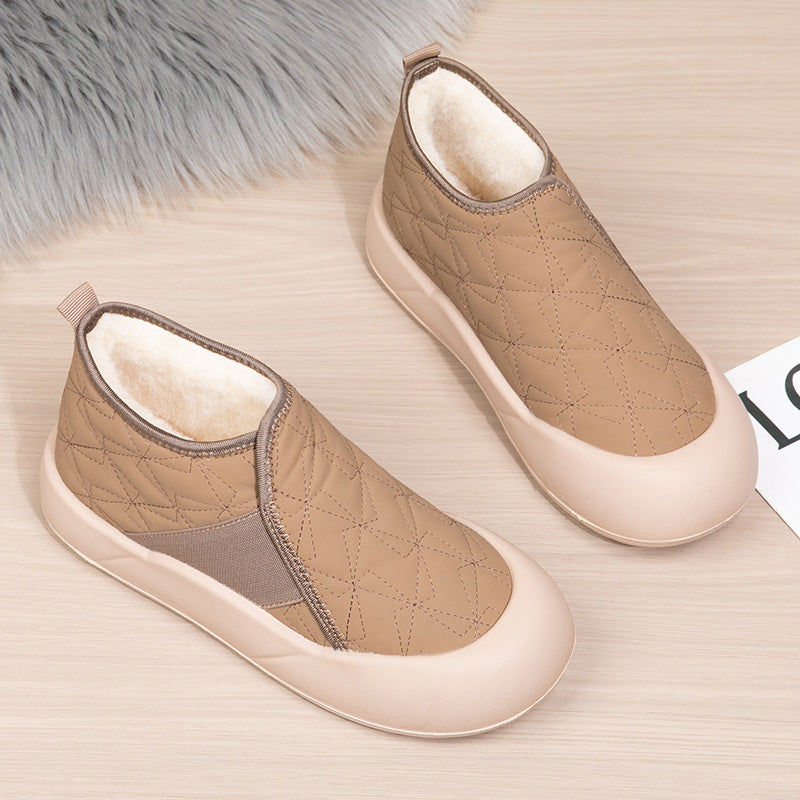 Chaussures bateau doublées polaire confortables pour femmes