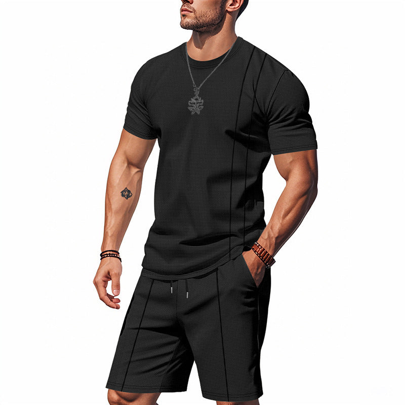 Ensemble de sport pour hommes T-shirt à manches courtes et short respirant