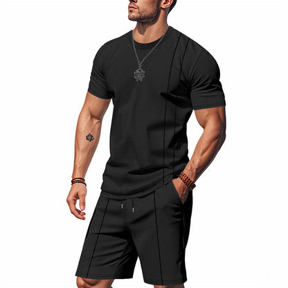 Ensemble de sport pour hommes T-shirt à manches courtes et short respirant