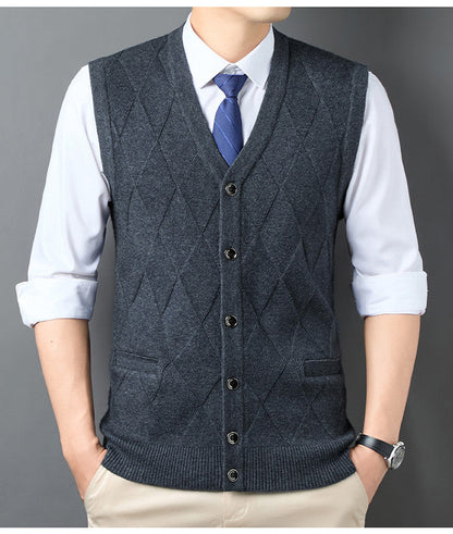 Gilet tricoté homme Motif losanges classique Allure élégante