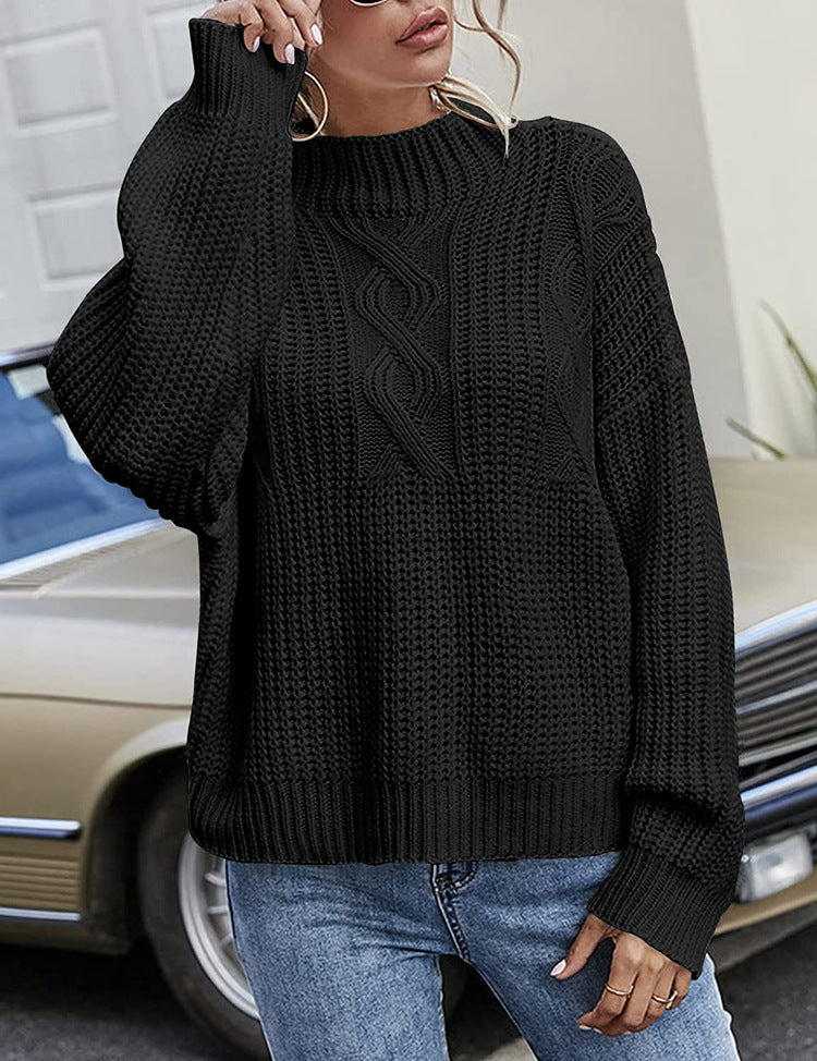Pull-over tricoté Femme Décontracté Col Rond Ample