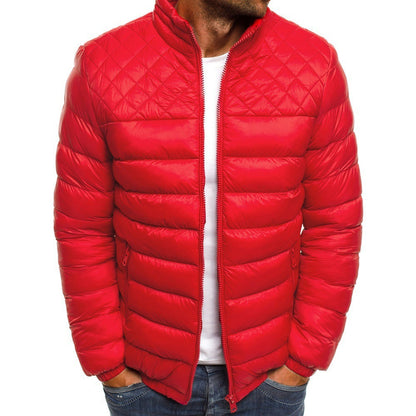 Veste d'hiver matelassée pour homme avec col montant et poches zippées