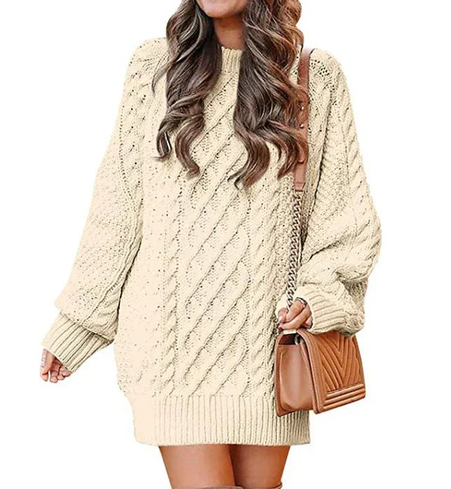 Robe pull douce pour femmeManches longues