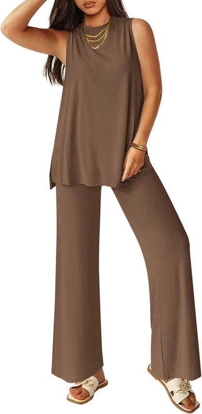 Ensemble Haut Léger et Pantalon Large pour Femme Tenue Confortable