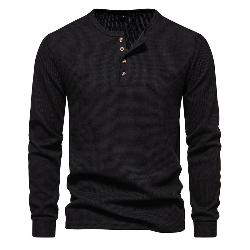 T-shirt homme manches longues texturé moderne à boutons