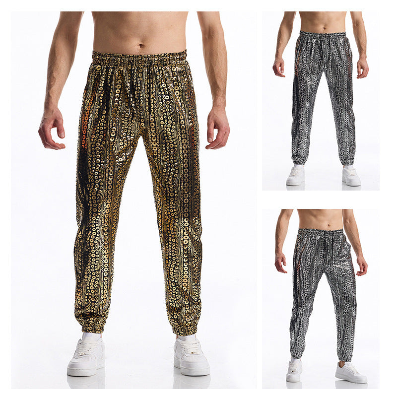 Herren Glitzer Jogginghose Elegantes Design - IdealeKleiden