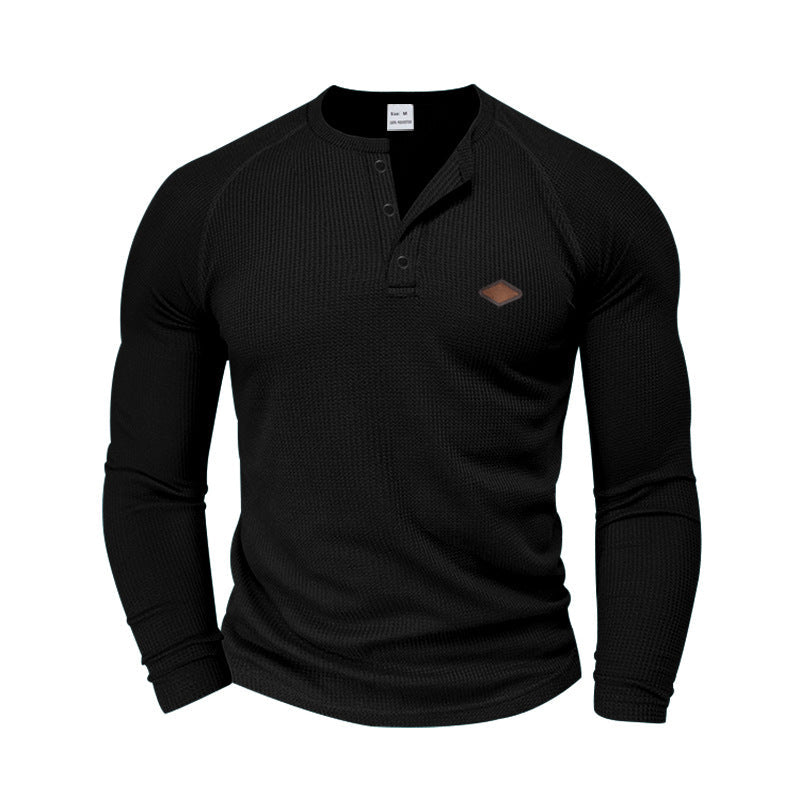 T-shirt à manches longues structuré pour homme au design moderne avec boutons