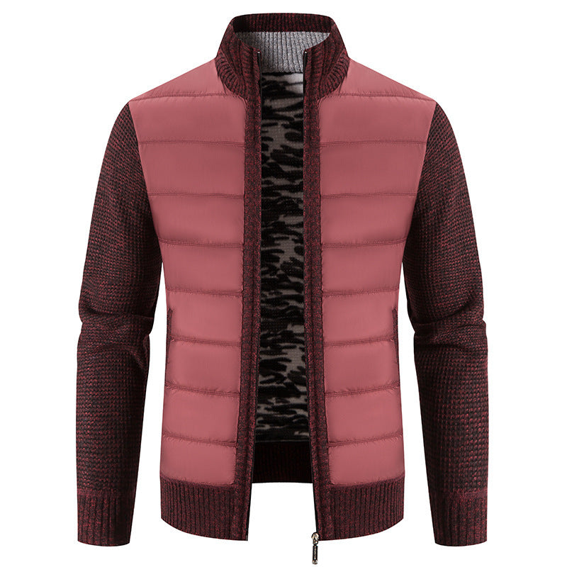 Doudoune matelassée pour homme, motif tricot moderne